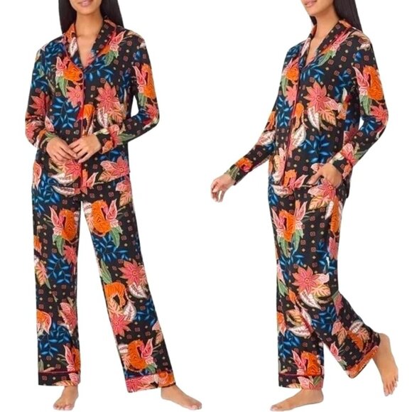 Room Service Floral and Tiger Print Pajama Set - Picture 1 of 16